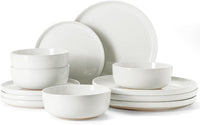Famiware Milkyway 12-Piece Stoneware Dinnerware Set, White