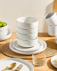 Famiware Milkyway 12-Piece Stoneware Dinnerware Set, White