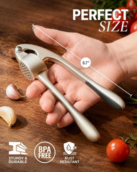Zulay Kitchen Premium Garlic Press Set - Rust Proof Professional Garlic Mincer Tool