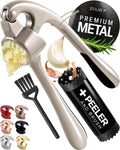 Zulay Kitchen Premium Garlic Press Set - Rust Proof Professional Garlic Mincer Tool
