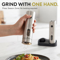 GÜTEWERK Electric Salt and Pepper Grinder Set, Rechargeable, Set of 2