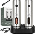 GÜTEWERK Electric Salt and Pepper Grinder Set, Rechargeable, Set of 2